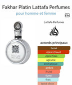 Perfume árabe compartilhável Fakhar Platinum - Eau de parfum 100 ml